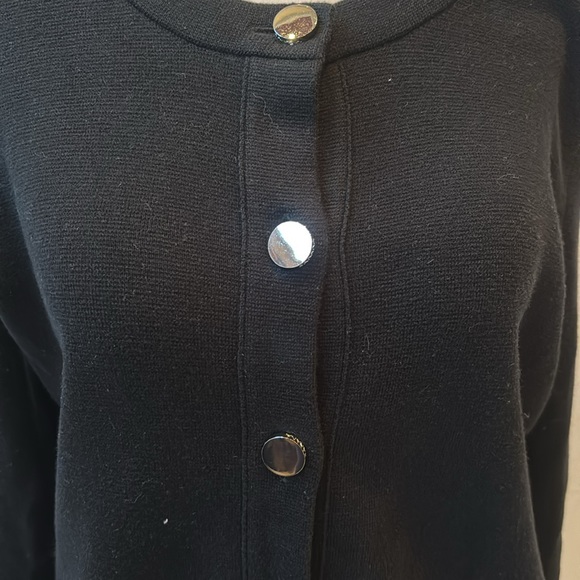 Banana republic, black cardigan, sweater with silver buttons - Picture 2 of 7